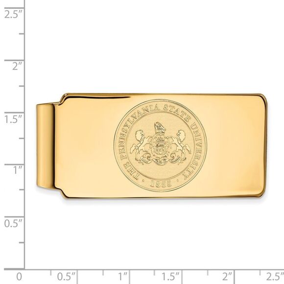 10k Yellow Gold Penn State Crest Money Clip - Picture 2 of 3